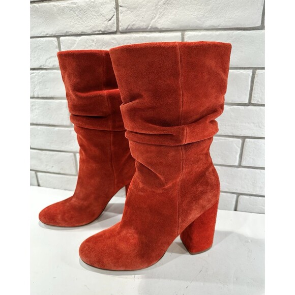 Splendid SHOES Phyllis Scrunchy Boots SPICE SUEDE PULL ON Size 10 - Picture 6 of 14